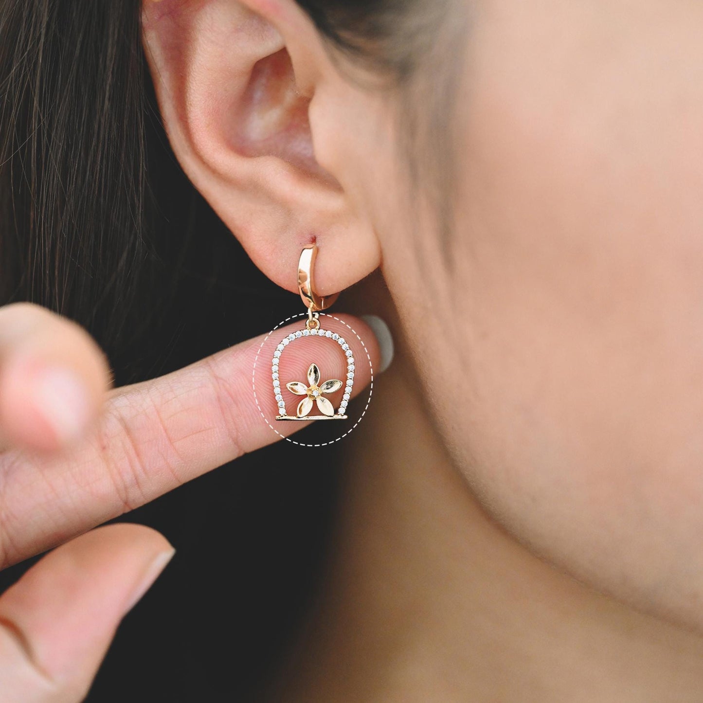 4pcs Gold/ Silver Tone Flower Leaf Charms , 18K Gold/ Rhodium plated Brass, Dainty Earring Pendants (GB-3118)