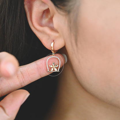 4pcs Gold/ Silver Tone Flower Leaf Charms , 18K Gold/ Rhodium plated Brass, Dainty Earring Pendants (GB-3118)