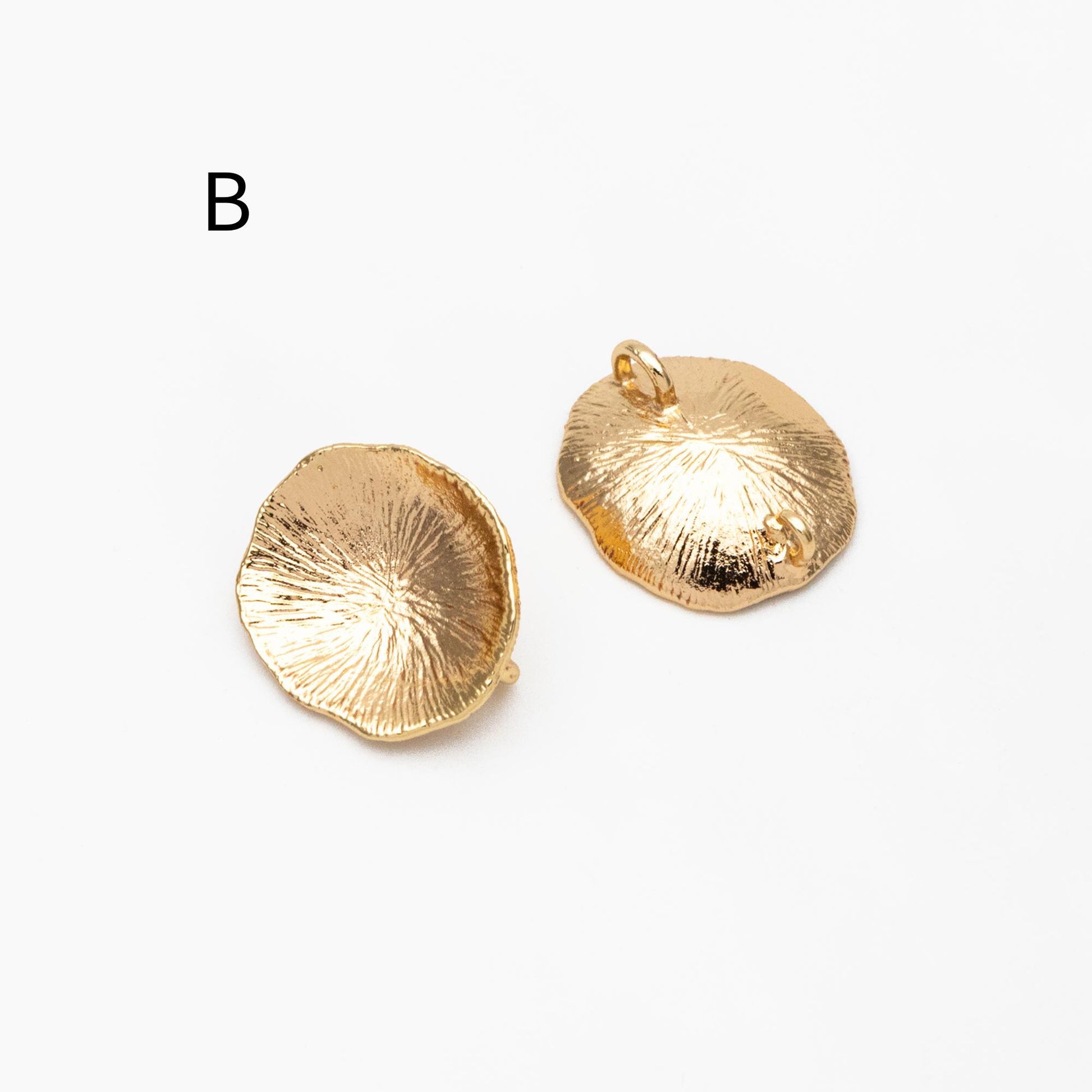 10pcs Gold Lotus Leaf Connectors, 18K Gold plated Brass, Lotus Leaves Charm Connectors (GB-3076)