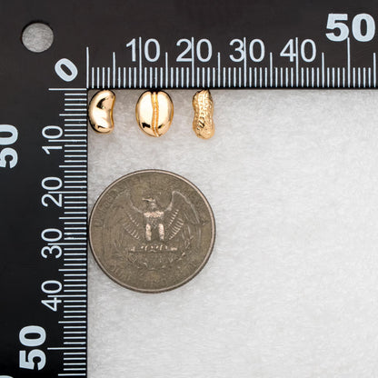 10pcs Gold/ Silver Nut Charms Earrings, 18K Real Gold/ Rhodium Plated Brass, Dainty Stud Earring (#GB-4685)