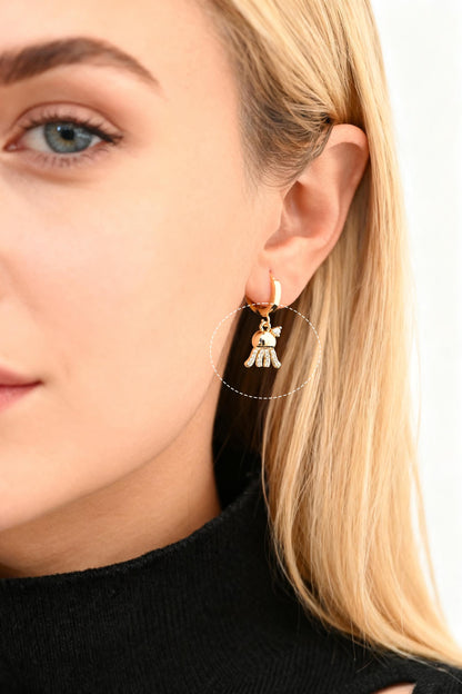 4pcs CZ Pave Gold/ Silver Tiny Marine Animal Charm, Gold/ Rhodium plated Brass Ocean Charm, Earring Charm, Beach Jewelry (GB-3781)