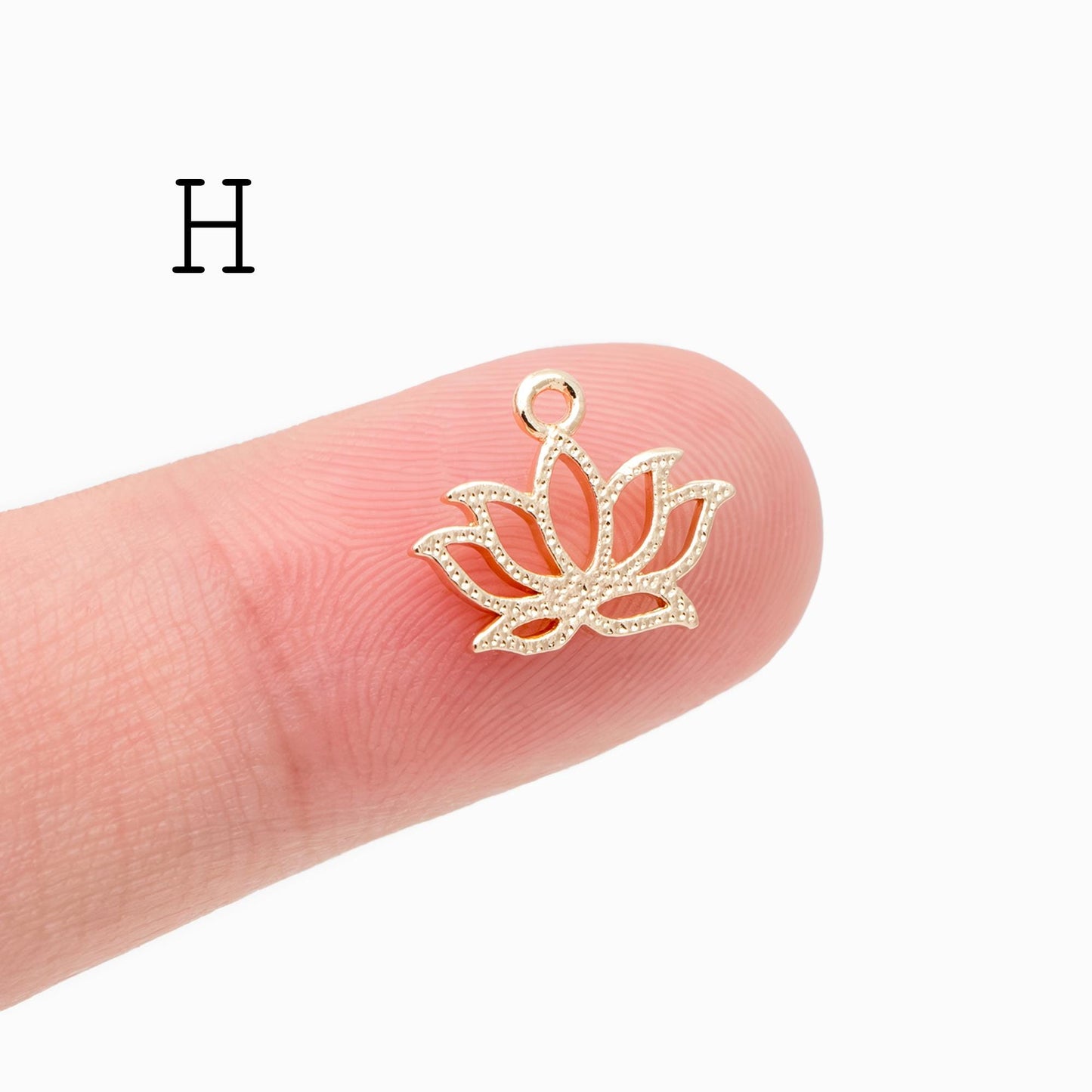 4pcs CZ Pave Gold/ Silver tone Flower Charm Pendants , Real Gold/ Rhodium plated Brass Earring charms, Color Not Easily Tarnish (GB-321)