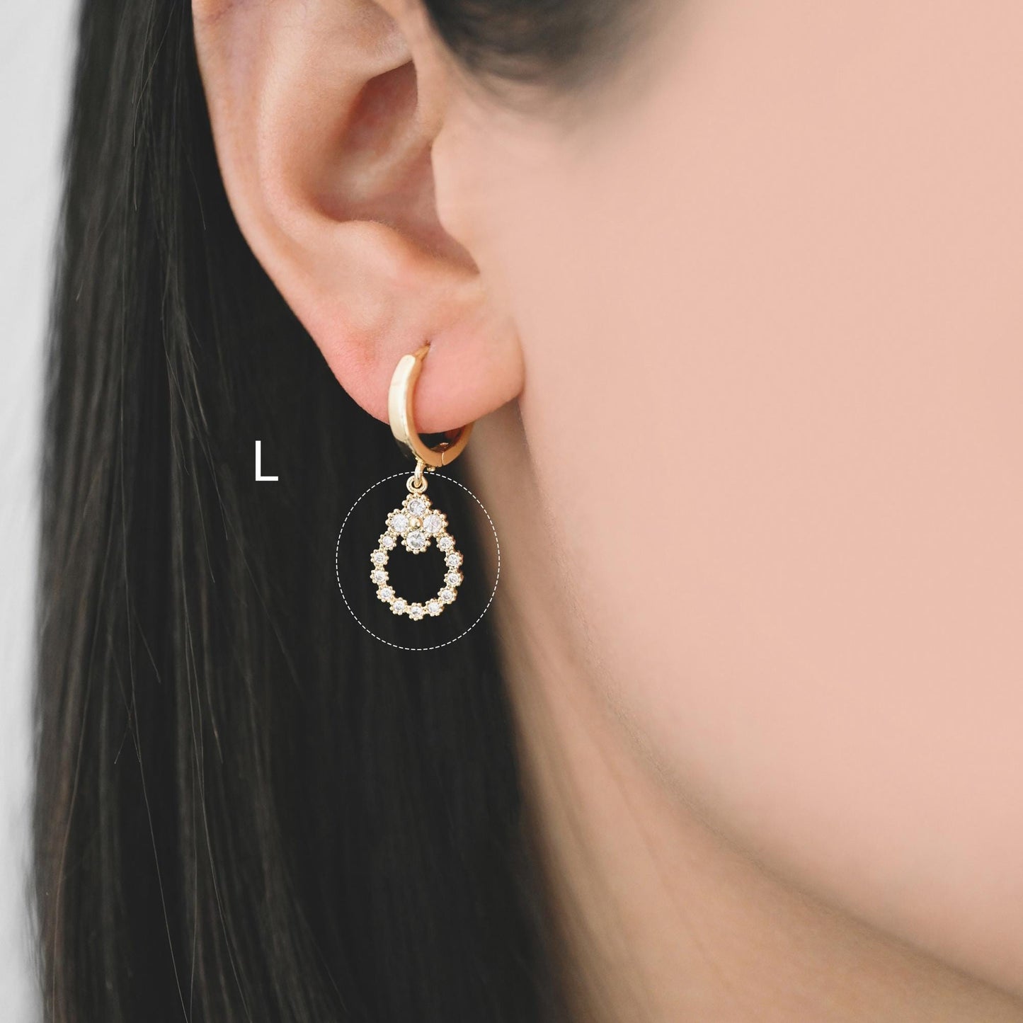 4pcs CZ Pave Gold/ Silver tone Flower Charm Pendants , Real Gold/ Rhodium plated Brass Earring charms, Color Not Easily Tarnish (GB-321)