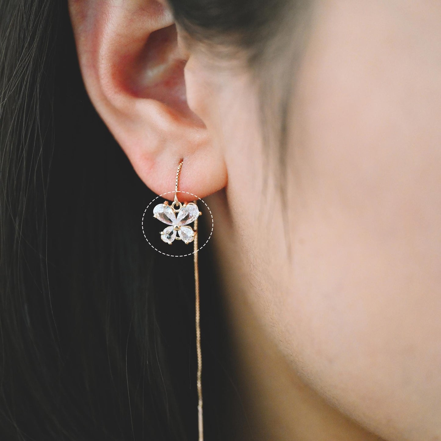 10pcs CZ Pave Flower Leaf Connector, 18K Gold plated Brass, Dainty Connector Charms (GB-3670)