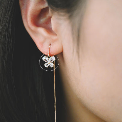 10pcs CZ Pave Flower Leaf Connector, 18K Gold plated Brass, Dainty Connector Charms (GB-3670)