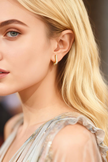 4pcs CZ Paved Curved Bar Post Earrings, Gold plated Brass, Dainty Stud Earrings, DIY Ear Findings (GB-3649)