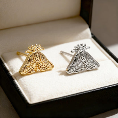 10pcs Gold / Silver Moth Earrings, Dianty Moth Earring Studs, Jewelry Supplies (GB-4686)