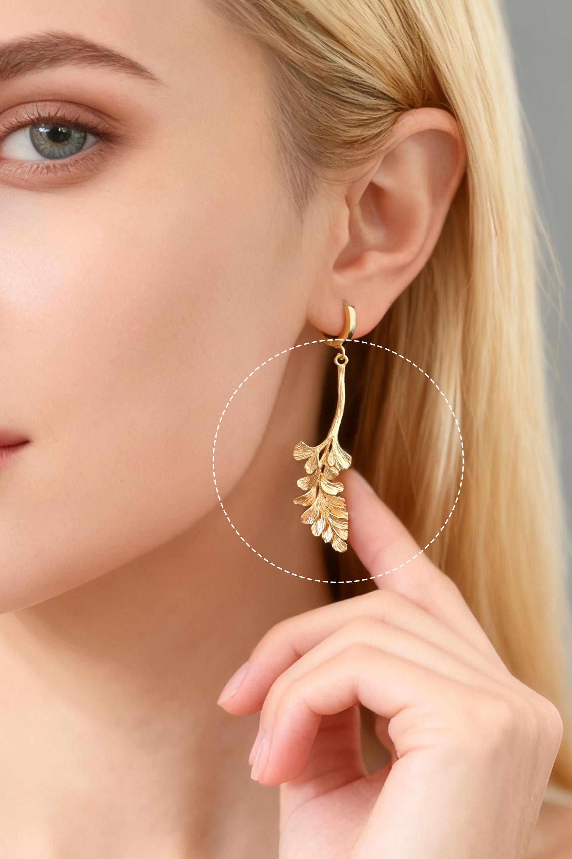 10pcs Gold Leaf Charm, Dainty Plant Pendant, 43x14mm, Lead Nickel Free (GB-214-D)