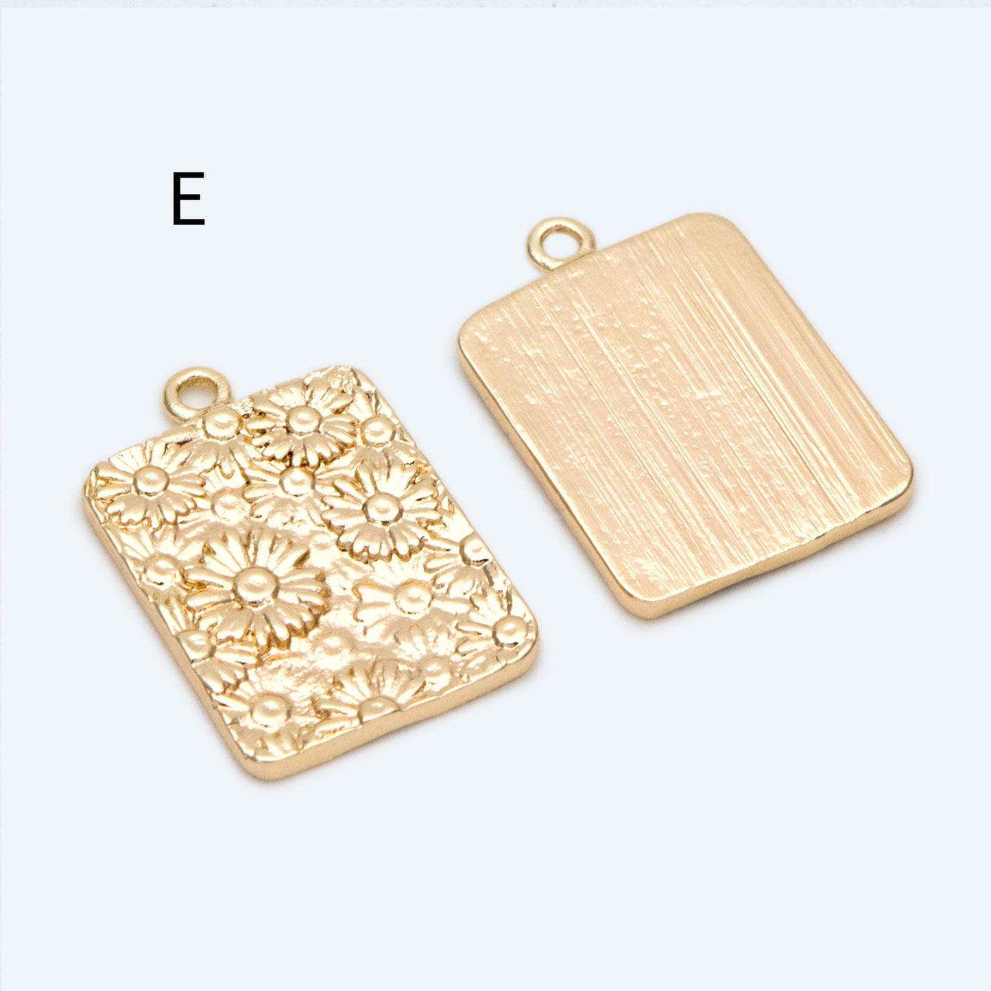 4pcs Gold Flower Charms, 18K Gold plated Brass, Flower Earring Pendants (GB-1281)