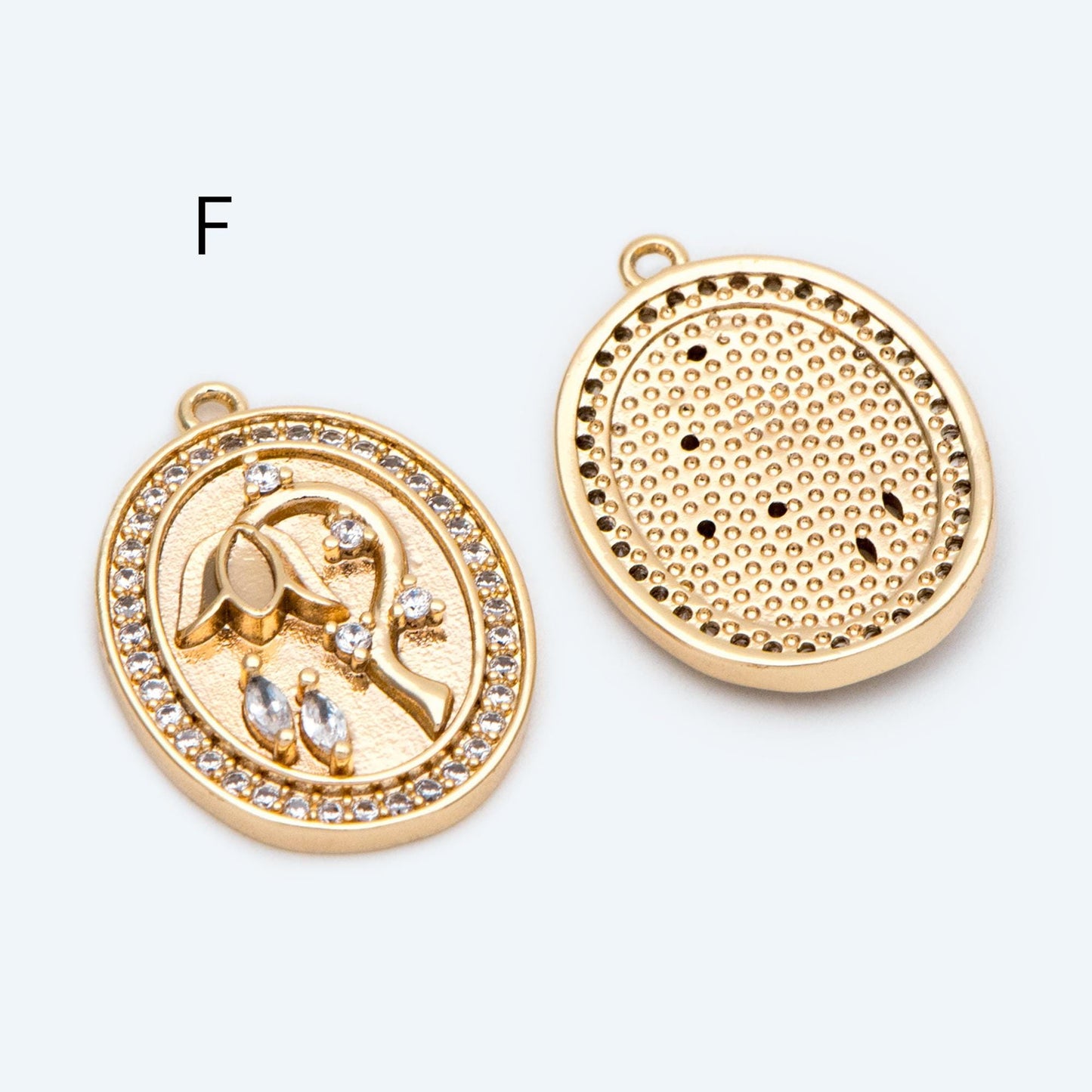 4pcs Gold Flower Charms, 18K Gold plated Brass, Flower Earring Pendants (GB-1281)