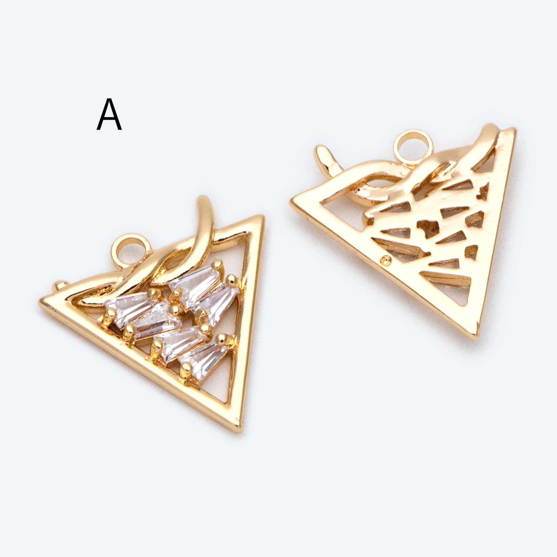 4pcs Gold Knot Triangle/ Circle/ Heart Charms, Earring Findings, Jewelry Making, Diy Material, Jewelry Supplies (GB-2125)