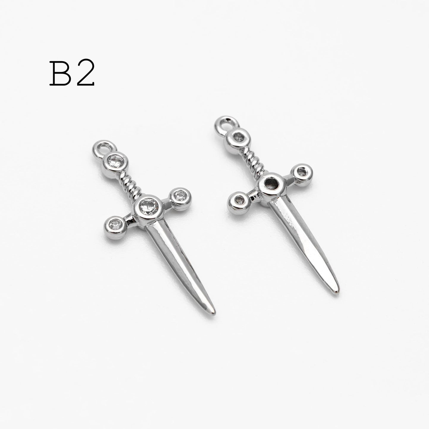 10pcs Gold/ Silver Tone Dirk Charm, Weapon Charm, Sword Charm, Dagger Charm (GB-2185)