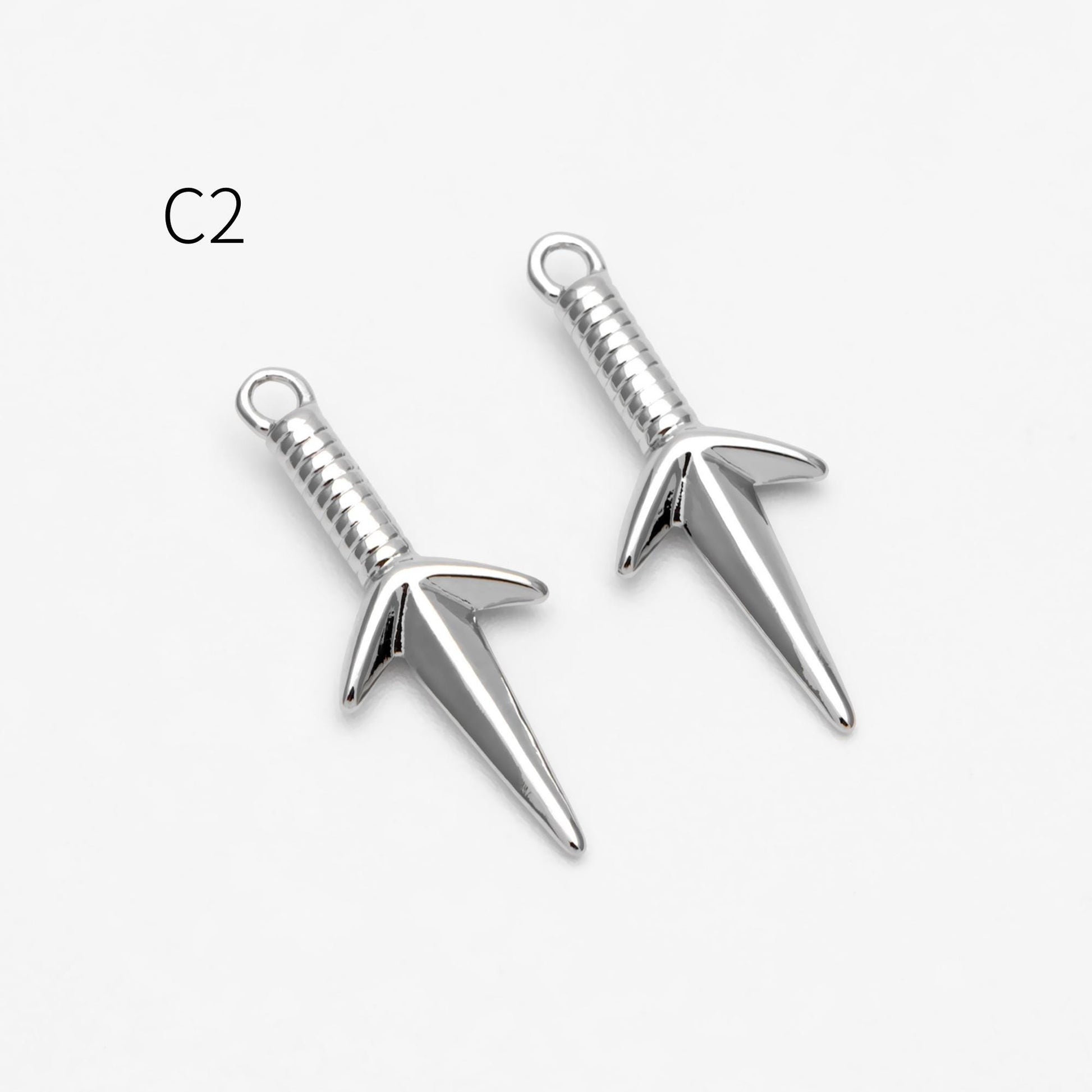 10pcs Gold/ Silver Tone Dirk Charm, Weapon Charm, Sword Charm, Dagger Charm (GB-2185)