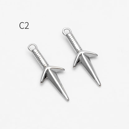 10pcs Gold/ Silver Tone Dirk Charm, Weapon Charm, Sword Charm, Dagger Charm (GB-2185)