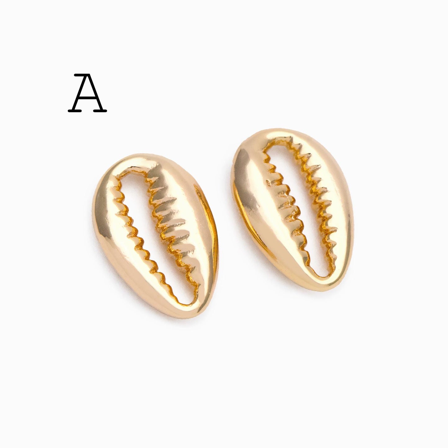 10pcs Gold/ Silver tone Seashell Charms , 18K Gold/ Rhodium plated Brass, Dainty Shell Dangle Pendants (GB-2680)