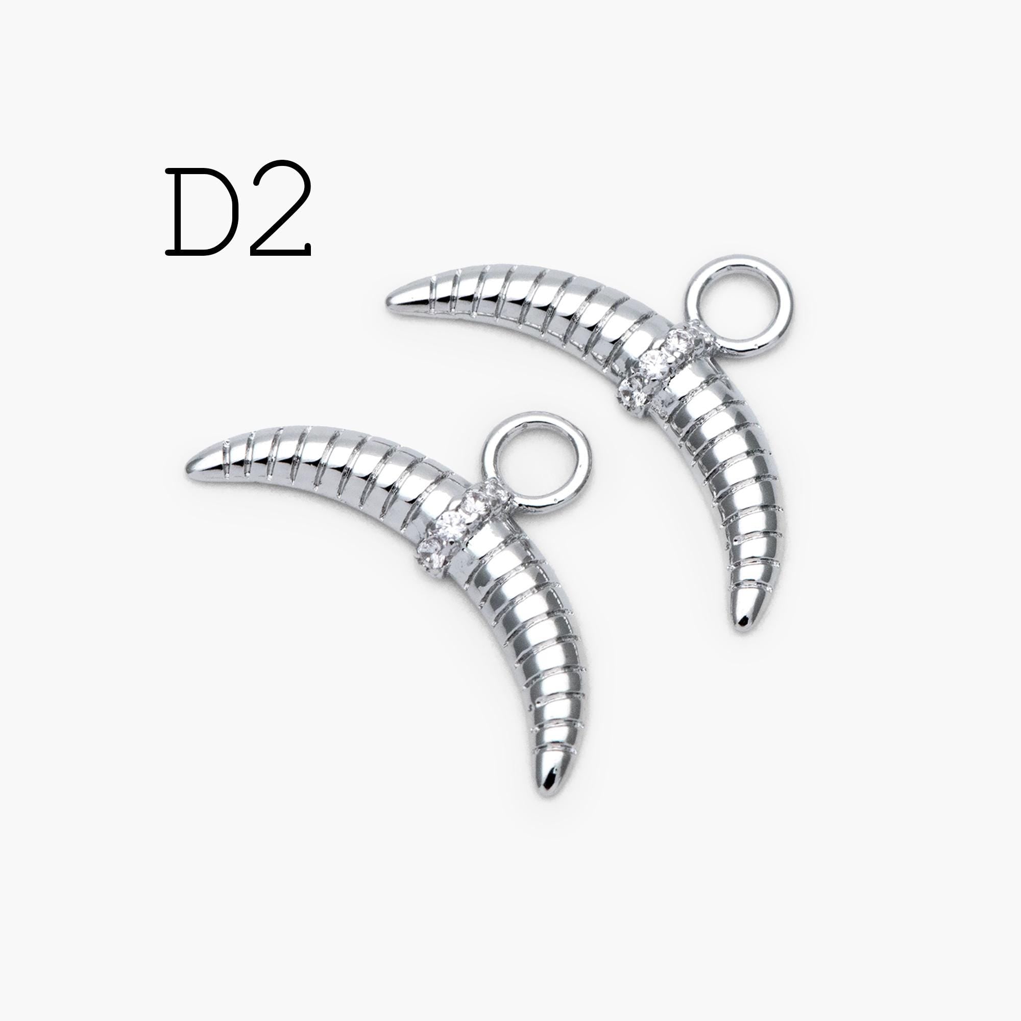 4pcs Gold/ Silver Tone OX Head Skull Charm, Ox Horn Charm, Real Gold/ Rhodium plated Brass, Buffalo Head Pendant (GB-3616)