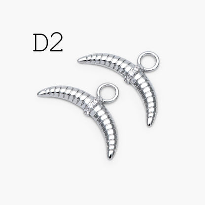 4pcs Gold/ Silver Tone OX Head Skull Charm, Ox Horn Charm, Real Gold/ Rhodium plated Brass, Buffalo Head Pendant (GB-3616)