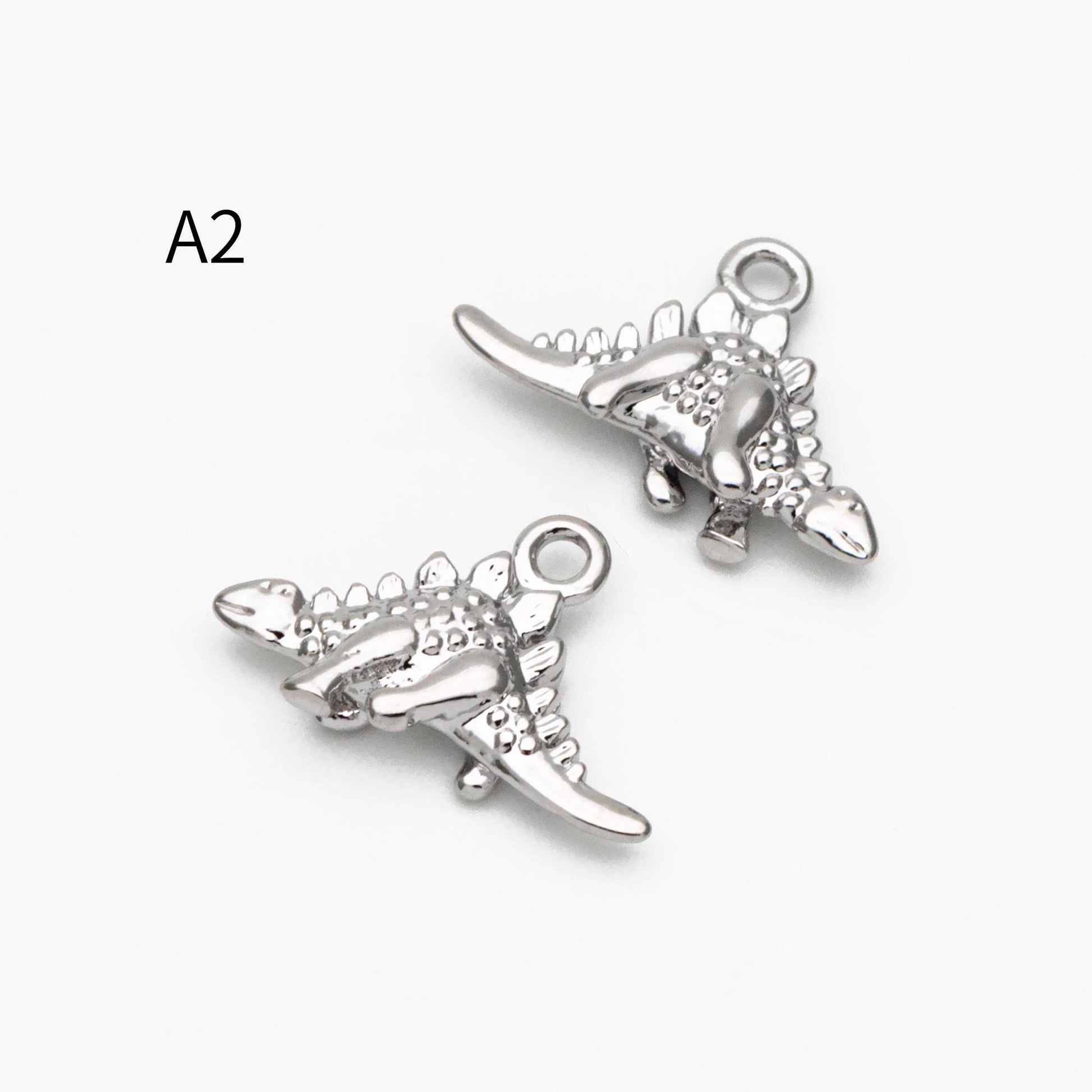 10pcs Gold/ Silver Tone Dinosaur Charm, Jewelry Making, Diy Material, Jewelry Supplies (GB-2650)