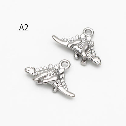 10pcs Gold/ Silver Tone Dinosaur Charm, Jewelry Making, Diy Material, Jewelry Supplies (GB-2650)