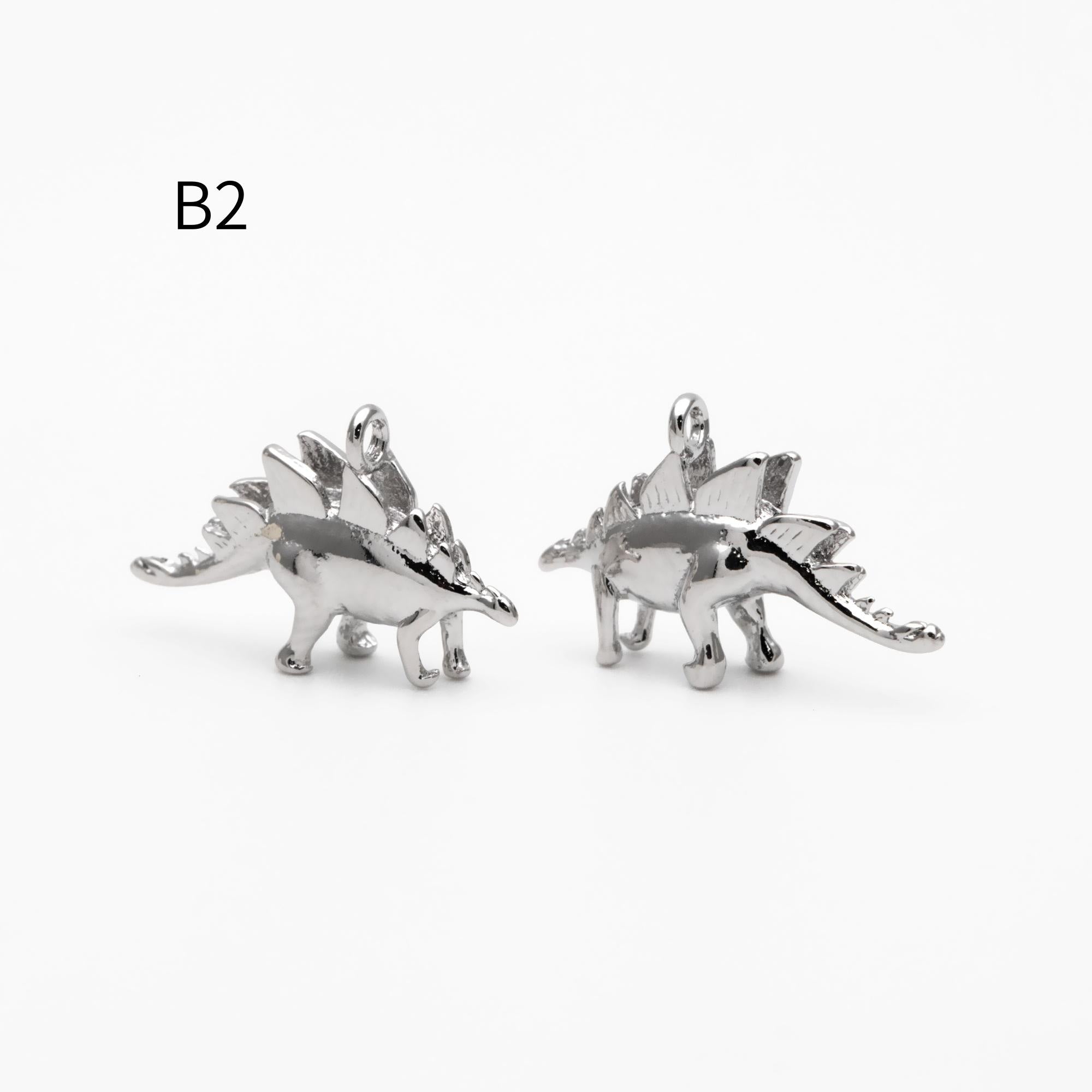 10pcs Gold/ Silver Tone Dinosaur Charm, Jewelry Making, Diy Material, Jewelry Supplies (GB-2650)