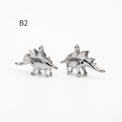 10pcs Gold/ Silver Tone Dinosaur Charm, Jewelry Making, Diy Material, Jewelry Supplies (GB-2650)