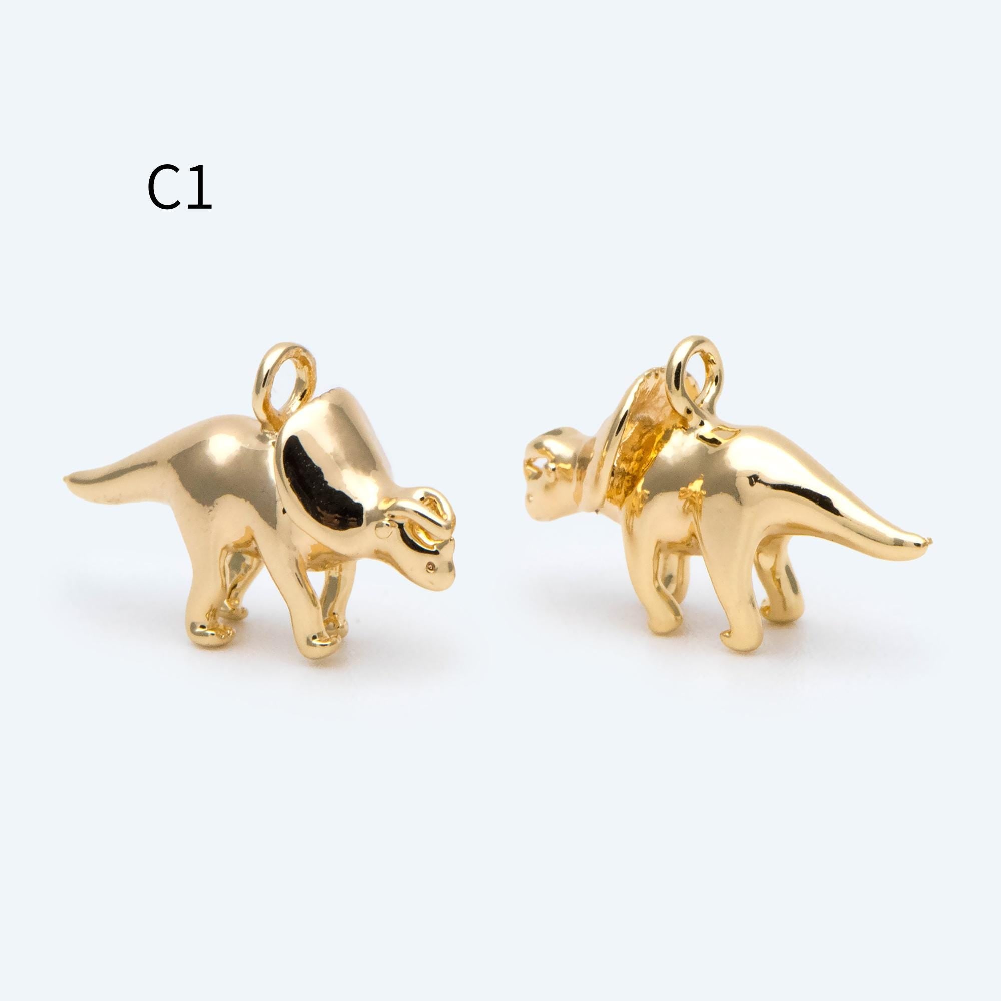 10pcs Gold/ Silver Tone Dinosaur Charm, Jewelry Making, Diy Material, Jewelry Supplies (GB-2650)