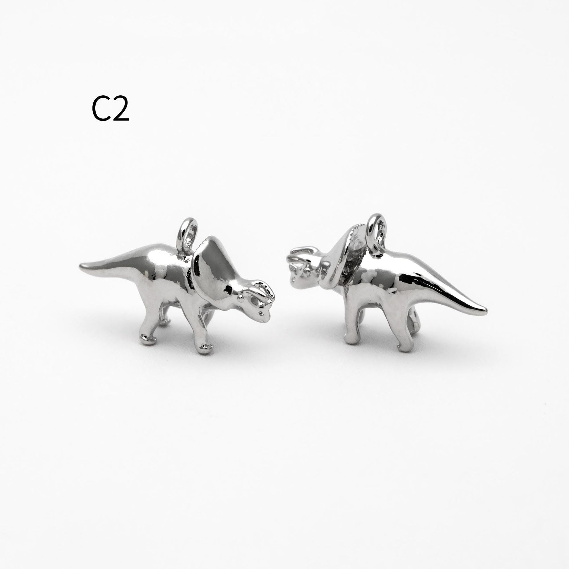 10pcs Gold/ Silver Tone Dinosaur Charm, Jewelry Making, Diy Material, Jewelry Supplies (GB-2650)