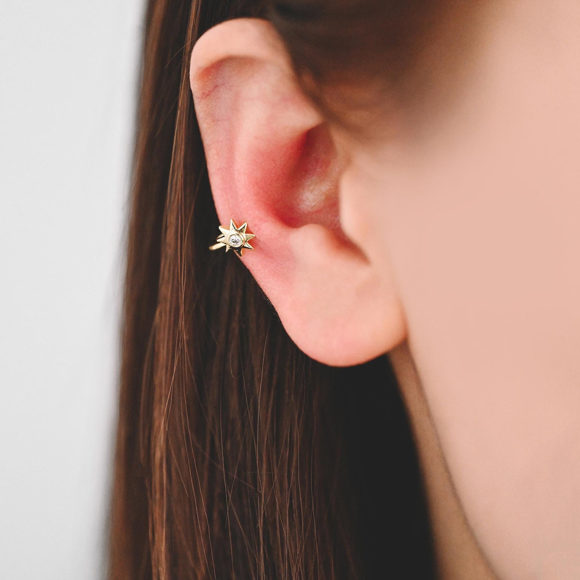 4pcs Gold Nose Cuff, Non Piercing Ear Cuff, Gold plated Brass, Adjustable Fake Nose Rings, Dainty Nose Jewelry (GB-3709)