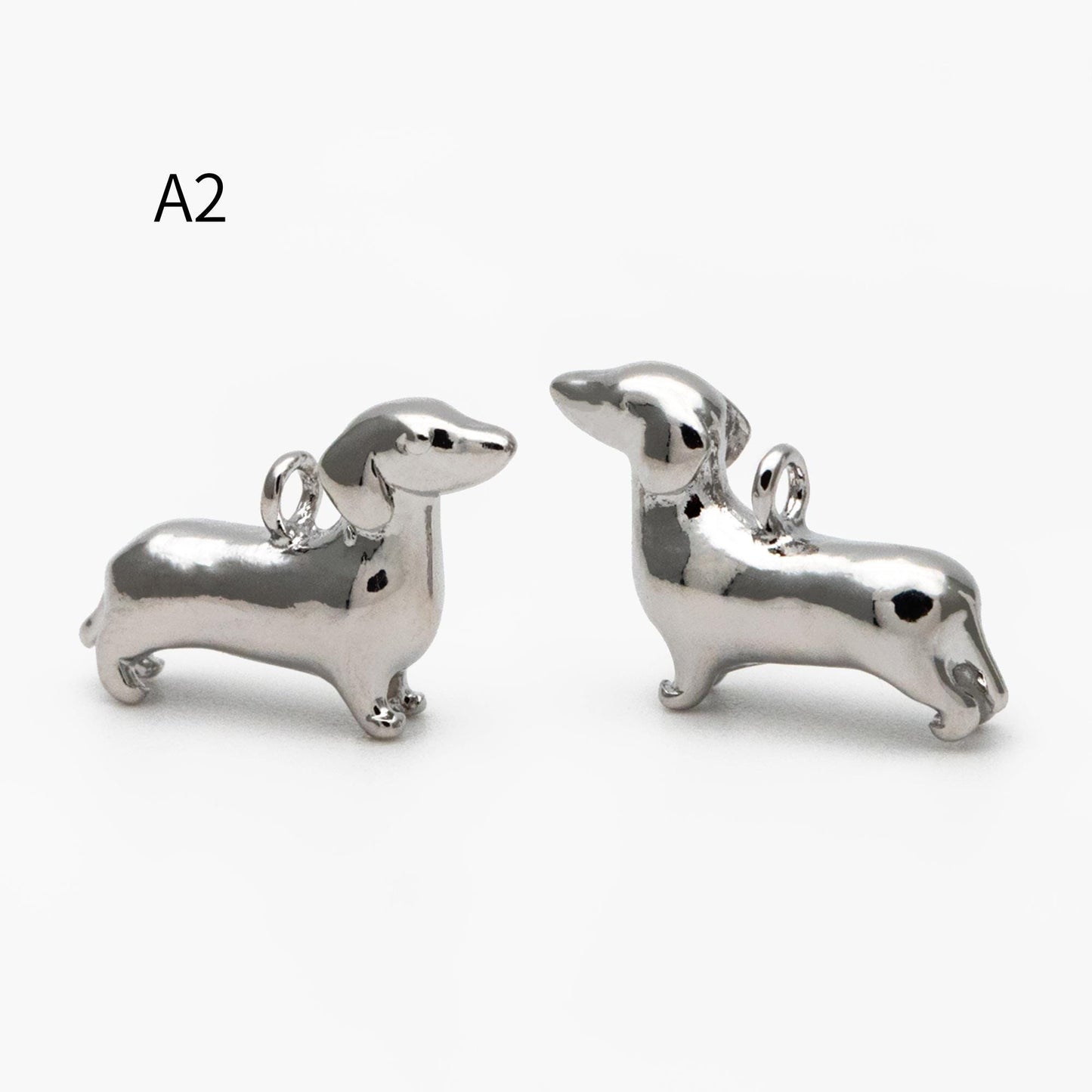 10pcs Gold/ Silver 3D Dog Charm, Gold/ Rhodium plated Brass, Jewelry Making, Diy Material, Jewelry Supplies (GB-2668)