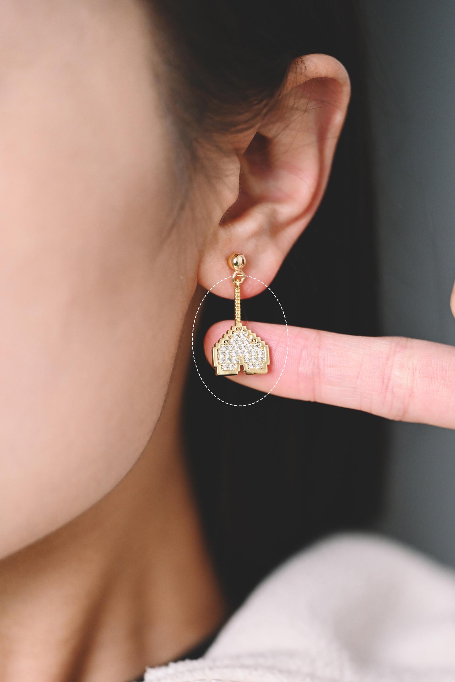 4pcs CZ Pave Gold Heart Charms , 18K Gold plated Brass, Dainty Heart Pendants (GB-4409)