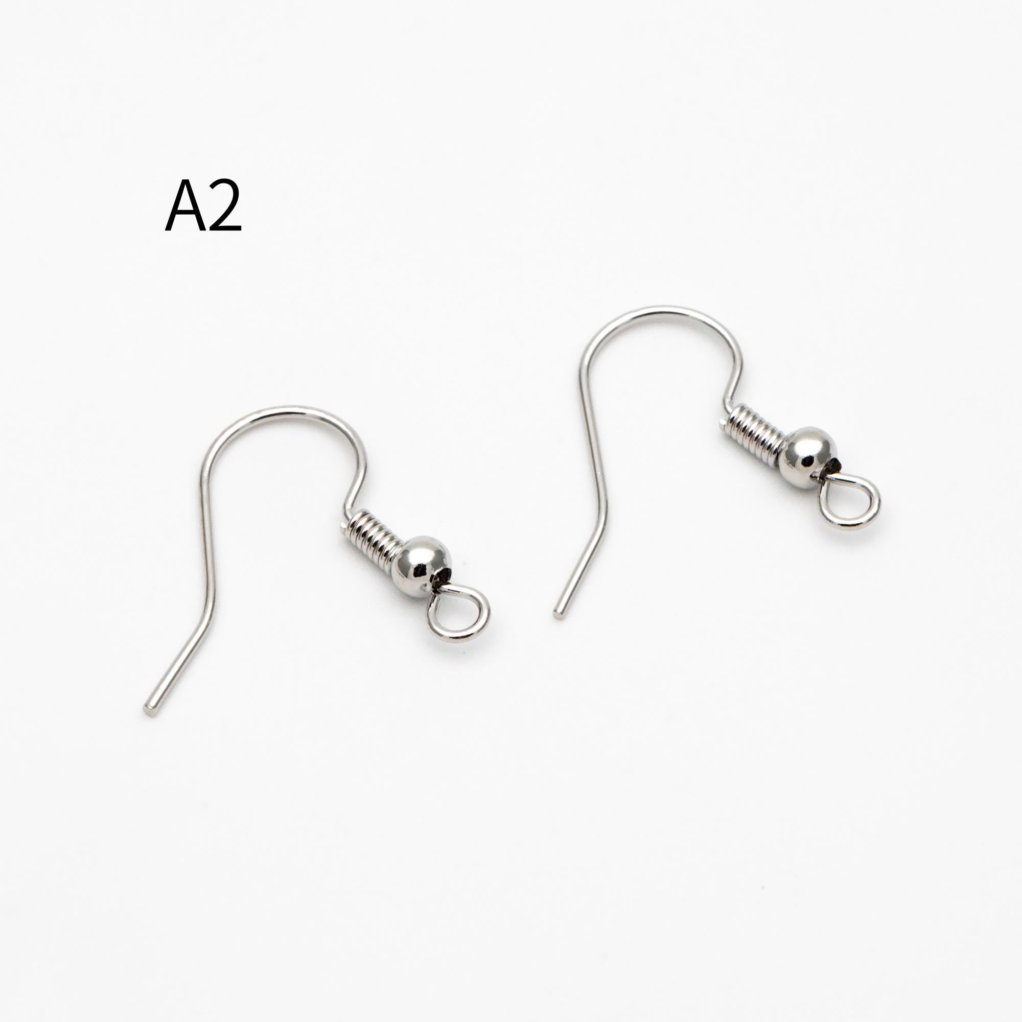 20pcs Gold/ Silver Earring Hooks, Real Gold/ Rhodium Plated Brass, Simple Earwires (GB-025)
