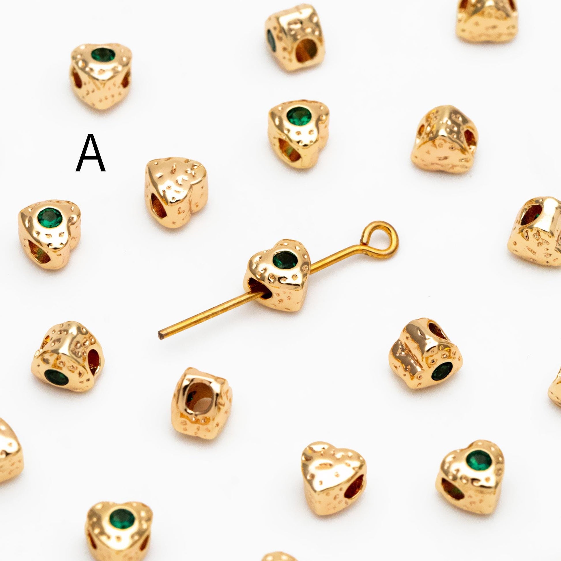 10pcs Gold Spacer Beads, Gold plated Brass, Jewelry Making, Diy Material, Jewelry Supplies (GB-2956)