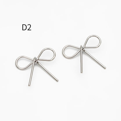 10pcs Gold/ Silver Bowknot Charms 18mm, Christmas Pendants, Bow Knot Pendant (#GB-2745)