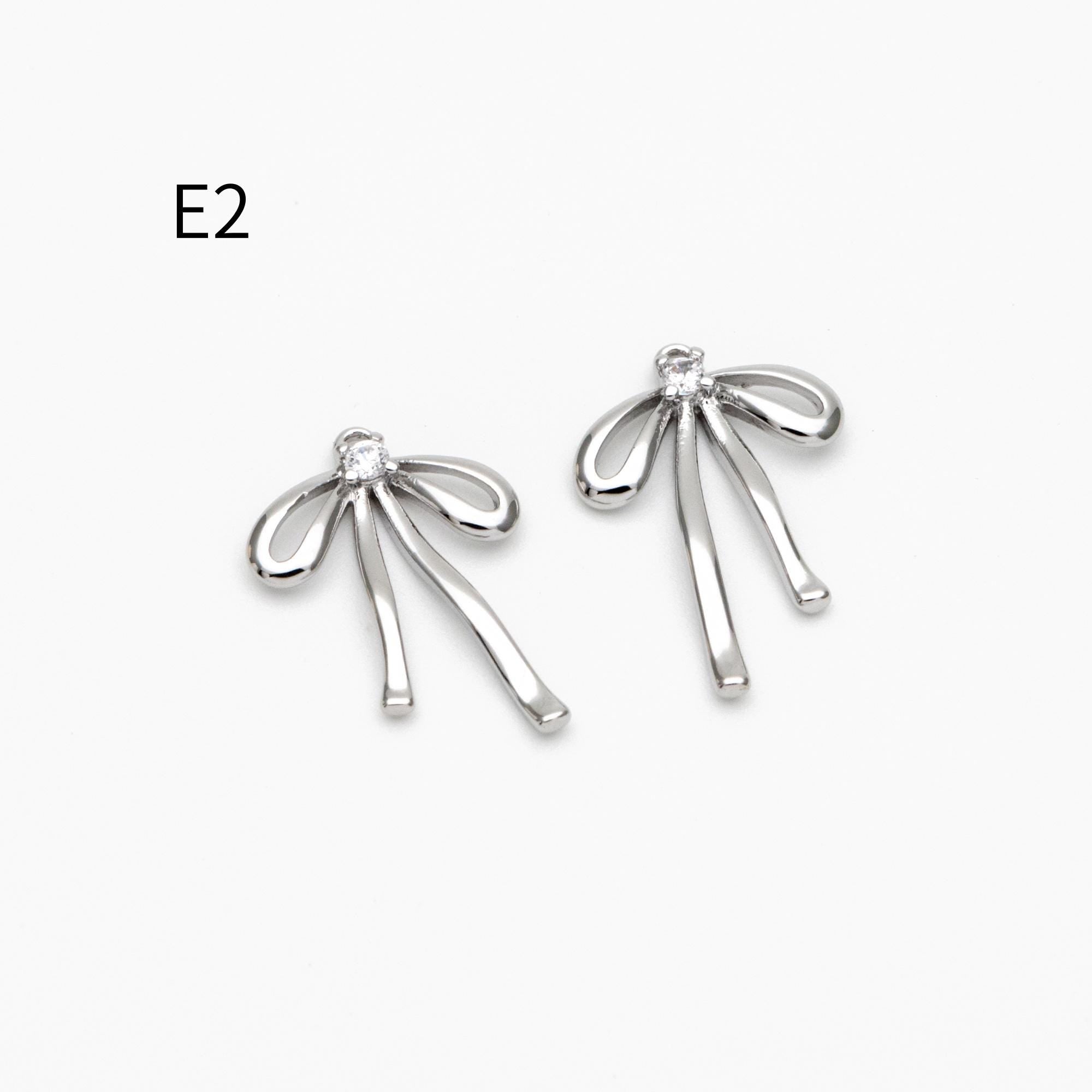 10pcs Gold/ Silver Bowknot Charms 18mm, Christmas Pendants, Bow Knot Pendant (#GB-2745)