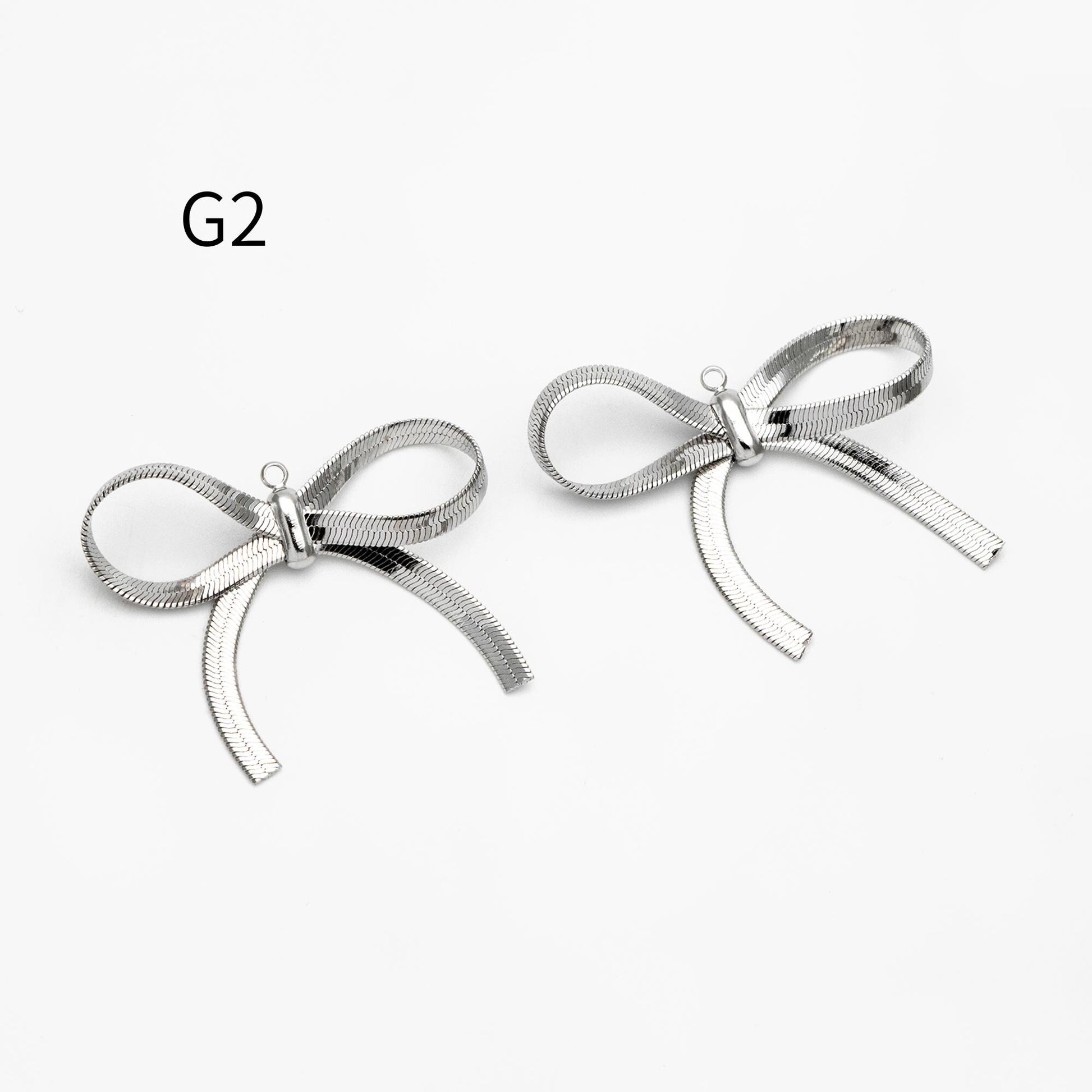10pcs Gold/ Silver Bowknot Charms 18mm, Christmas Pendants, Bow Knot Pendant (#GB-2745)