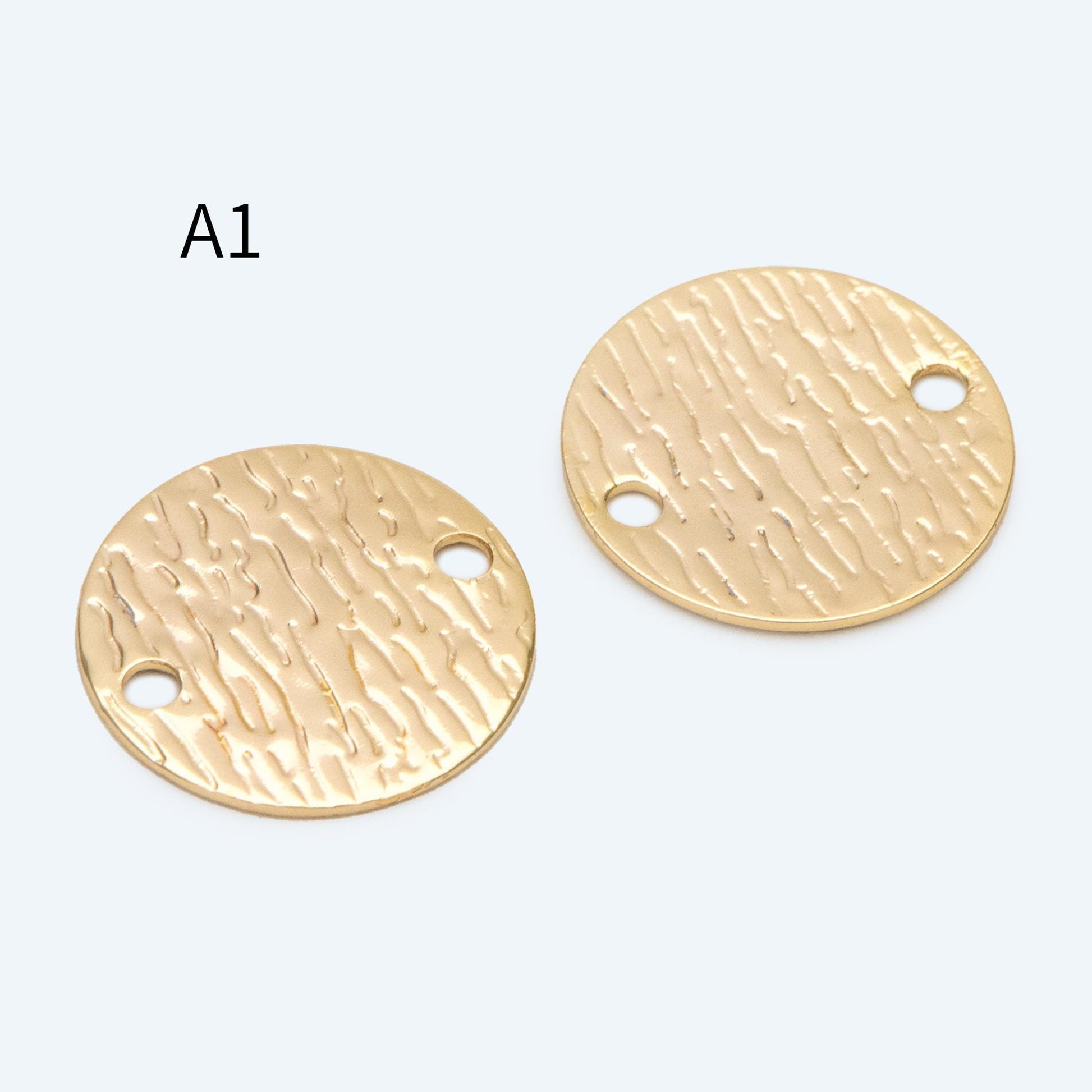 10pcs Gold/ Silver tone Hammered Geometric Charm Connectors, Gold/ Rhodium plated Brass Rustic Pendants (GB-654)