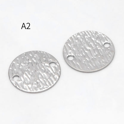 10pcs Gold/ Silver tone Hammered Geometric Charm Connectors, Gold/ Rhodium plated Brass Rustic Pendants (GB-654)