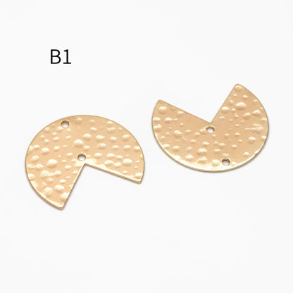 10pcs Gold/ Silver tone Hammered Geometric Charm Connectors, Gold/ Rhodium plated Brass Rustic Pendants (GB-654)