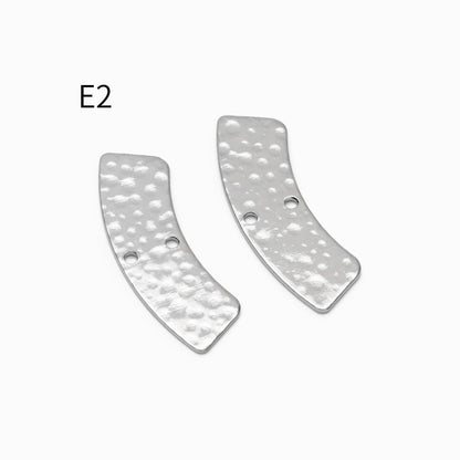 10pcs Gold/ Silver tone Hammered Geometric Charm Connectors, Gold/ Rhodium plated Brass Rustic Pendants (GB-654)