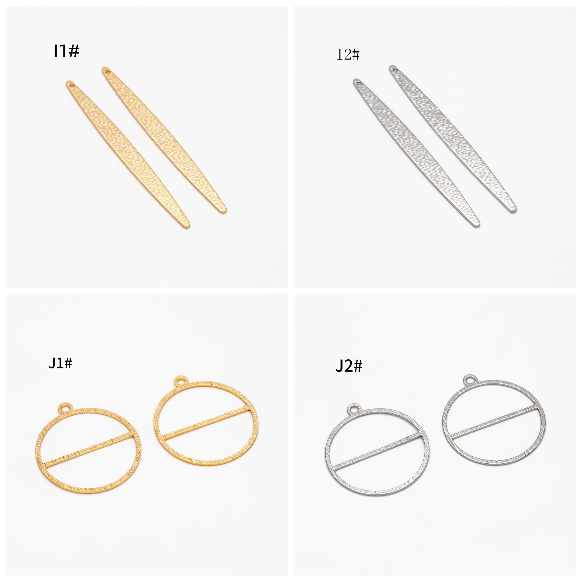 10pcs Gold/ Silver Brushed Geometric Charm Connectors, 18K Gold/ Rhodium Plated Brass Earring Findings (GB-3817)