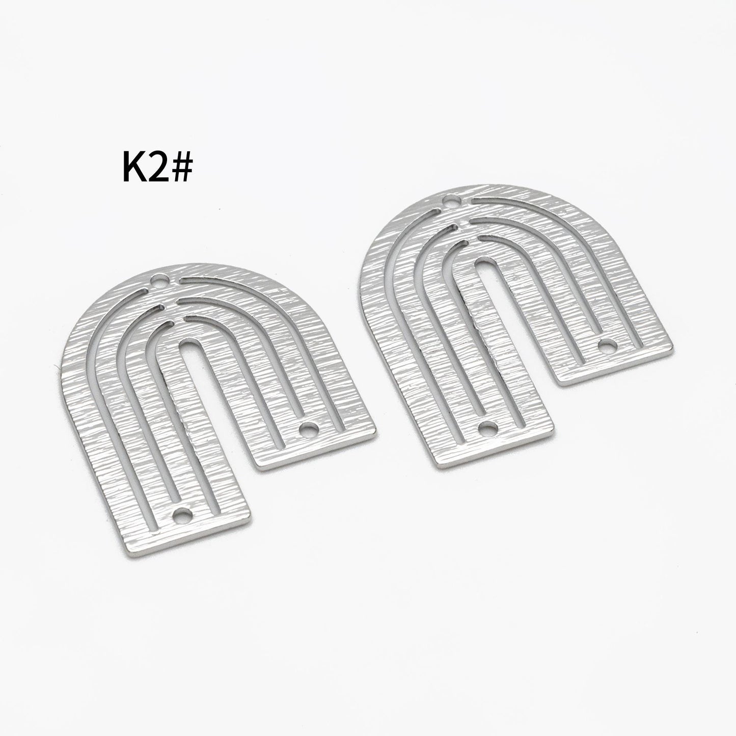 10pcs Gold/ Silver Brushed Geometric Charm Connectors, 18K Gold/ Rhodium Plated Brass Earring Findings (GB-3817)