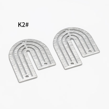 10pcs Gold/ Silver Brushed Geometric Charm Connectors, 18K Gold/ Rhodium Plated Brass Earring Findings (GB-3817)