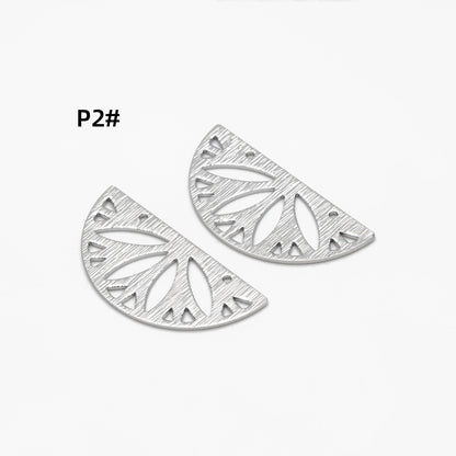 10pcs Gold/ Silver Brushed Geometric Charm Connectors, 18K Gold/ Rhodium Plated Brass Earring Findings (GB-3817)