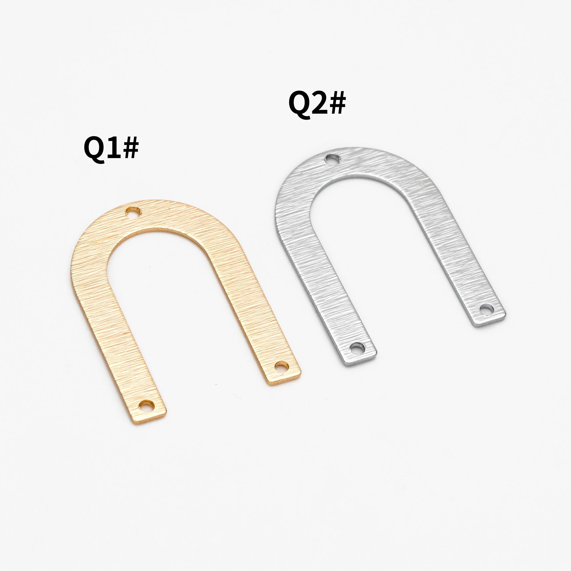 10pcs Gold/ Silver Brushed Geometric Charm Connectors, 18K Gold/ Rhodium Plated Brass Earring Findings (GB-3817)