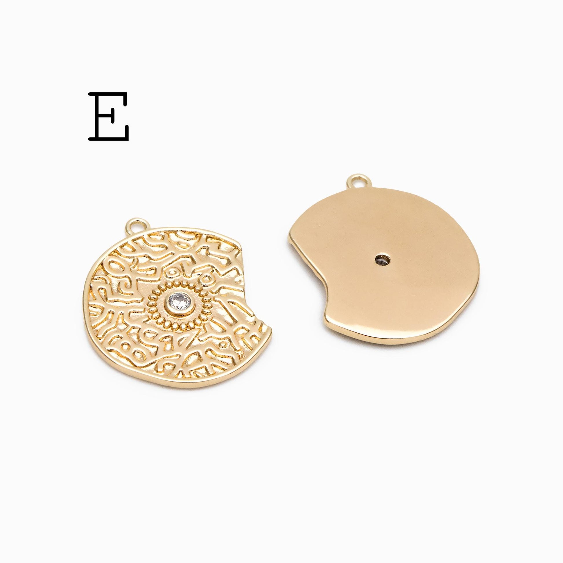 4pcs Gold/ Silver Talisman Charm, lucky charm, Lucky Medallion Pendant for Necklace Jewelry Making Supply (GB-1766)