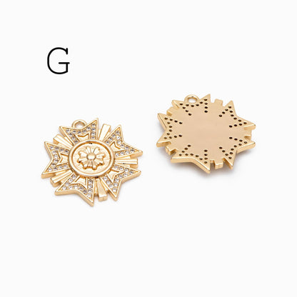 4pcs Gold/ Silver Talisman Charm, lucky charm, Lucky Medallion Pendant for Necklace Jewelry Making Supply (GB-1766)