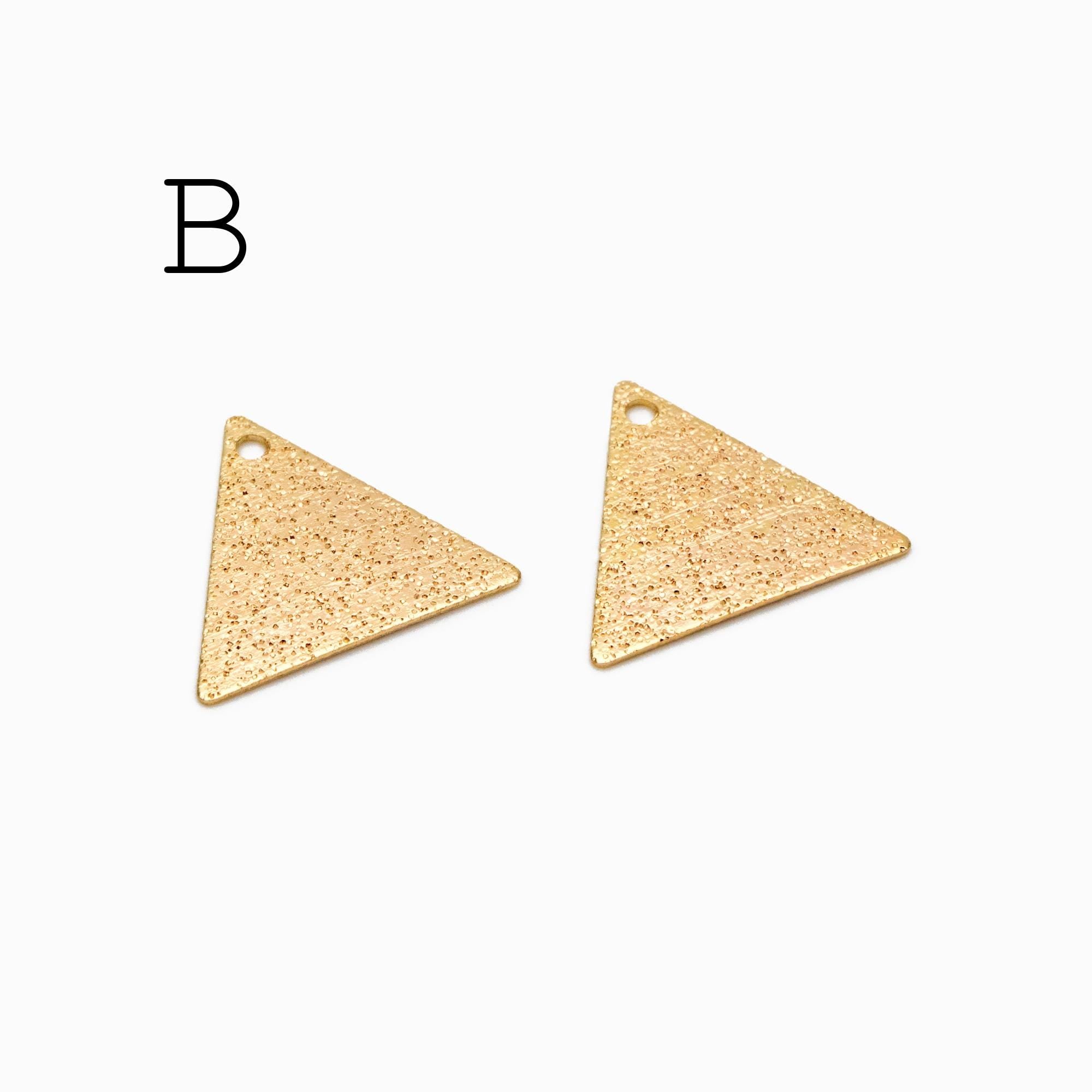 10pcs Gold Geometric Charms, Gold plated Brass Rustic Pendants, Lead Nickel Free (GB-265)