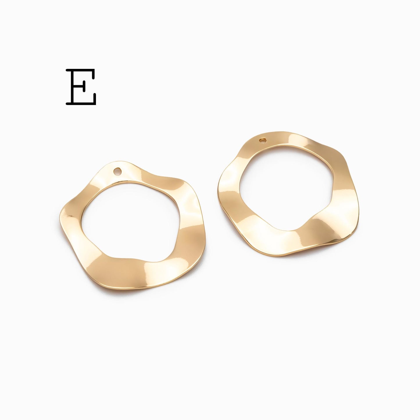 10pcs Gold/ Silver Tone Hammered Geometric Charms , Gold/ Rhodium plated Brass, Polished Earring Pendants (GB-402)