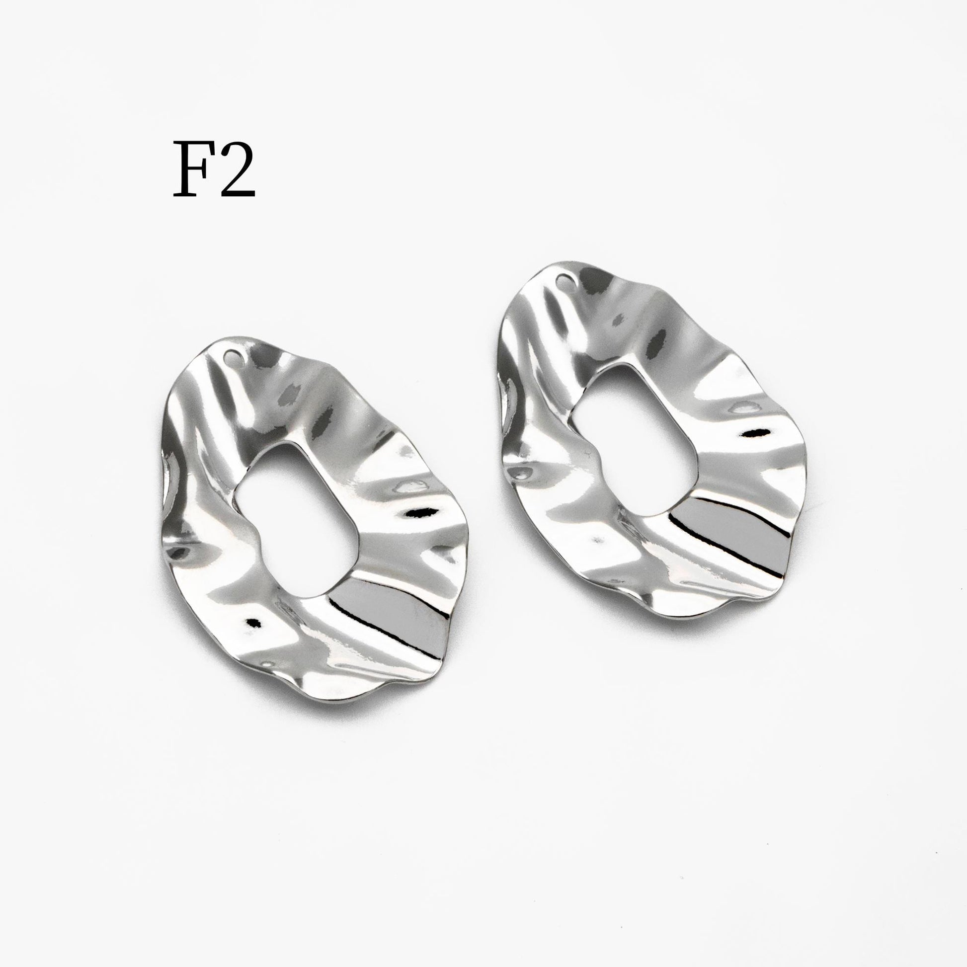 10pcs Gold/ Silver Tone Hammered Geometric Charms , Gold/ Rhodium plated Brass, Polished Earring Pendants (GB-402)