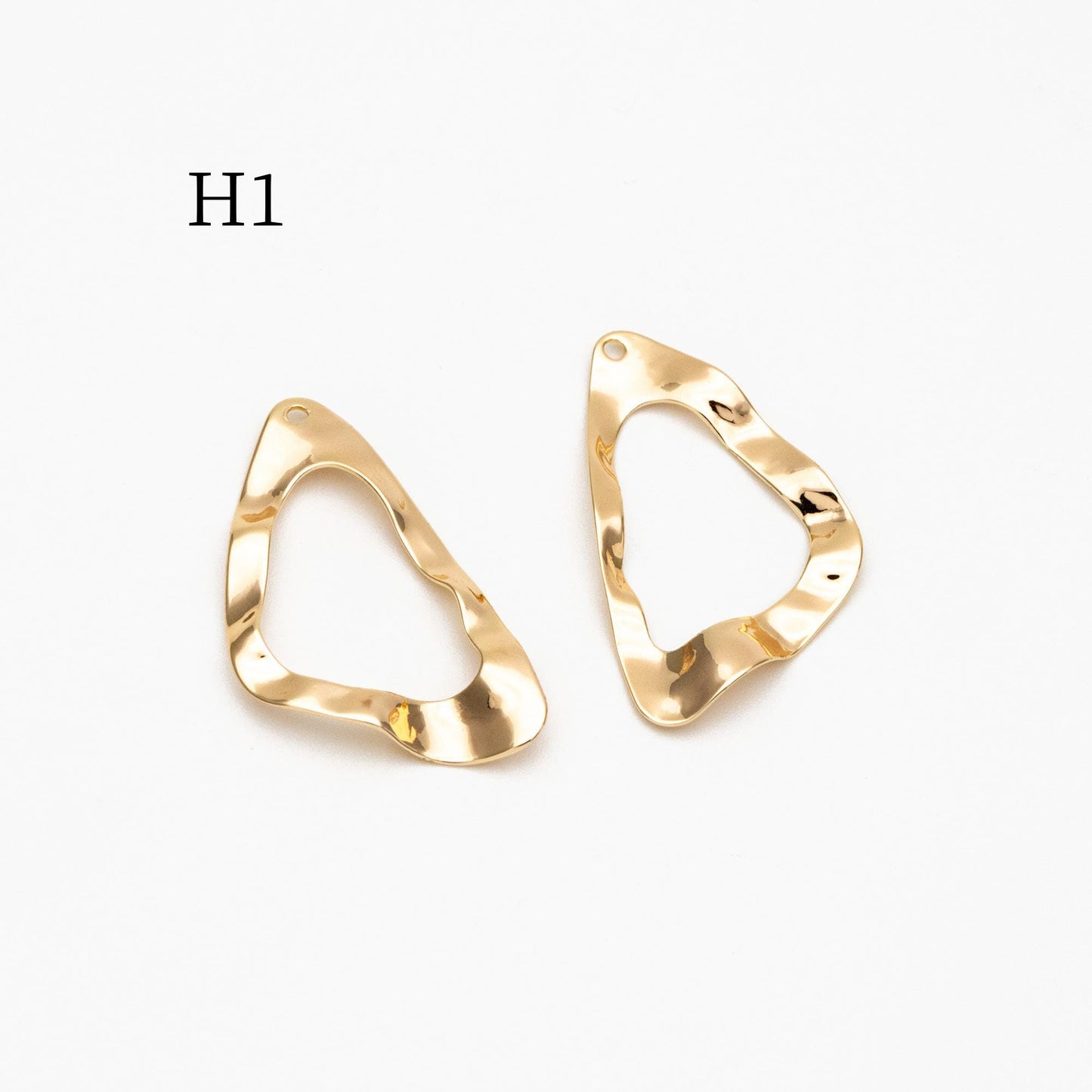 10pcs Gold/ Silver Tone Hammered Geometric Charms , Gold/ Rhodium plated Brass, Polished Earring Pendants (GB-402)